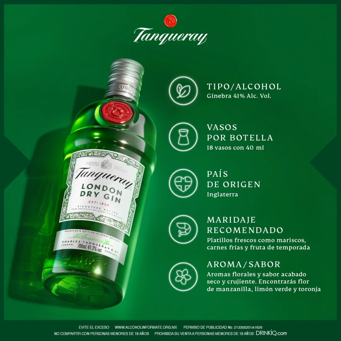 Ginebra Tanqueray London Dry Herbal 750 ml (OFERTA EXCLUSIVA EN LÍNEA) - Image 5