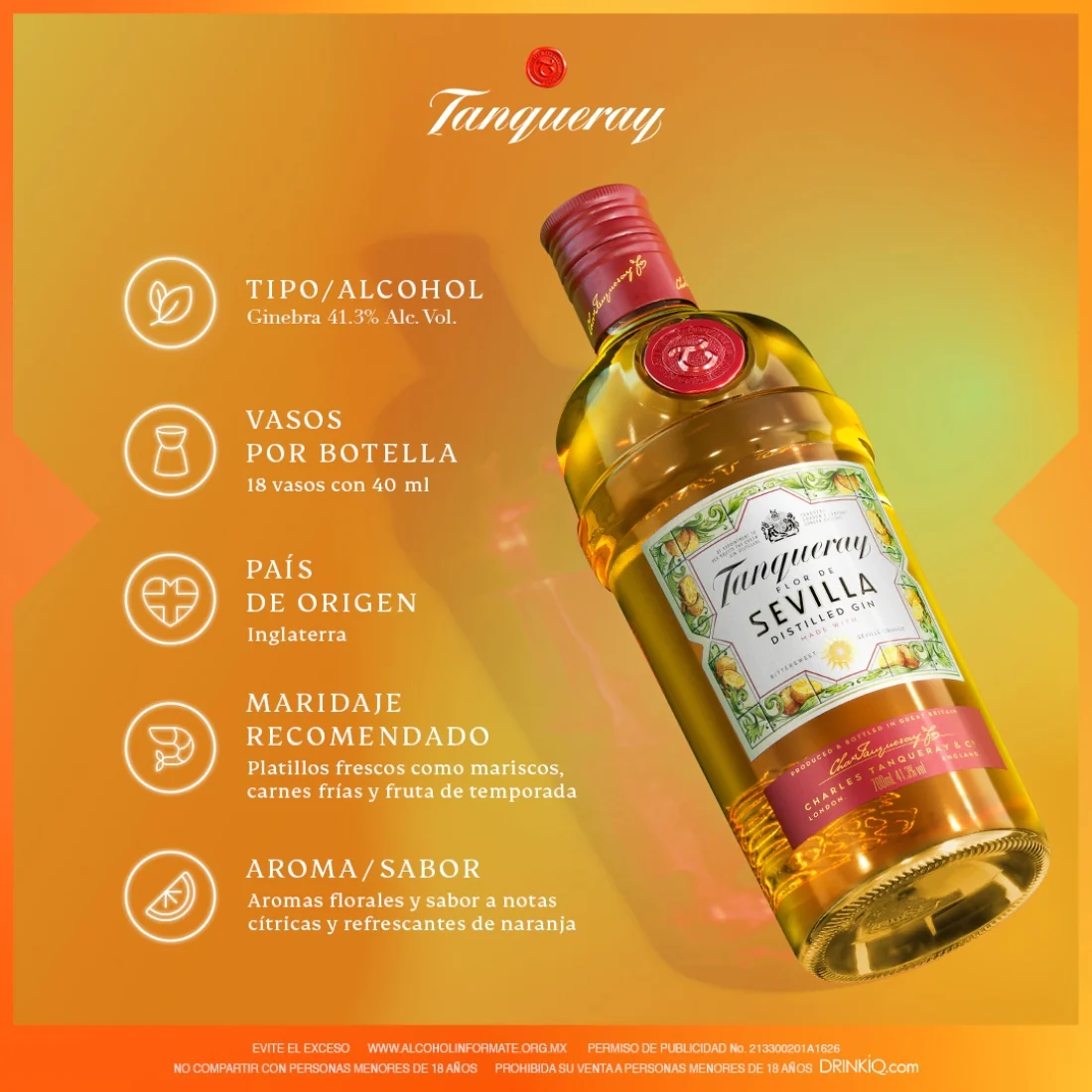 Ginebra Tanqueray Flor de Sevilla Cítrica 750 ml - Image 5
