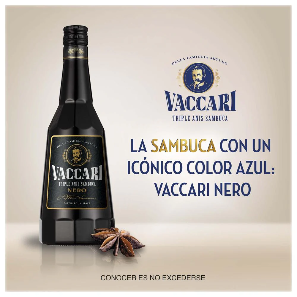 Licor Sambuca Vaccari Black 700 mL - Image 3