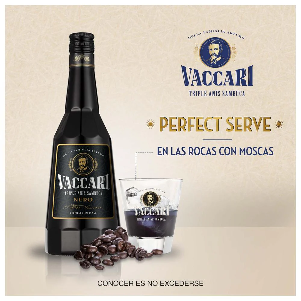 Licor Sambuca Vaccari Black 700 mL - Image 4
