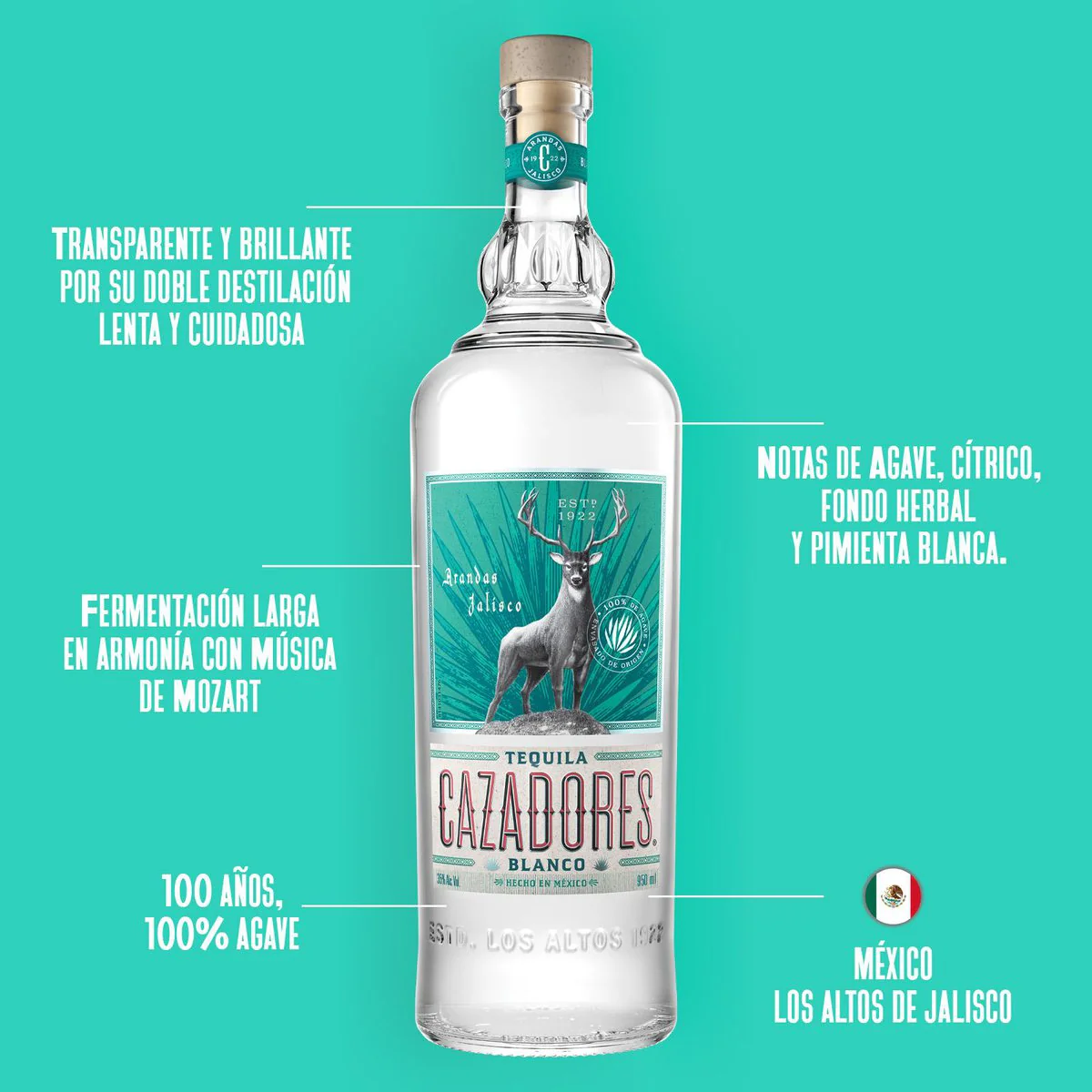 Tequila Cazadores Blanco 950 Ml - Image 3