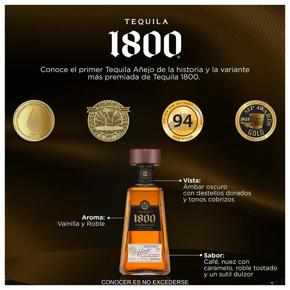 Tequila Cuervo 1800 Añejo 700 mL - Image 4