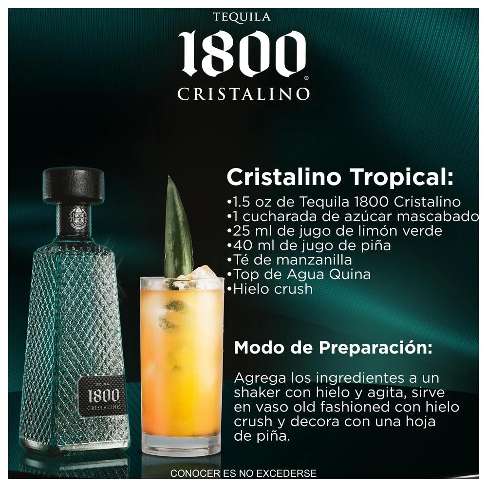 Tequila Cuervo 1800 Cristalino Añejo 700 mL - Image 3
