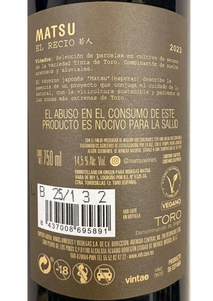 Vino Tinto Matsu El Recio 750 ml - Image 5