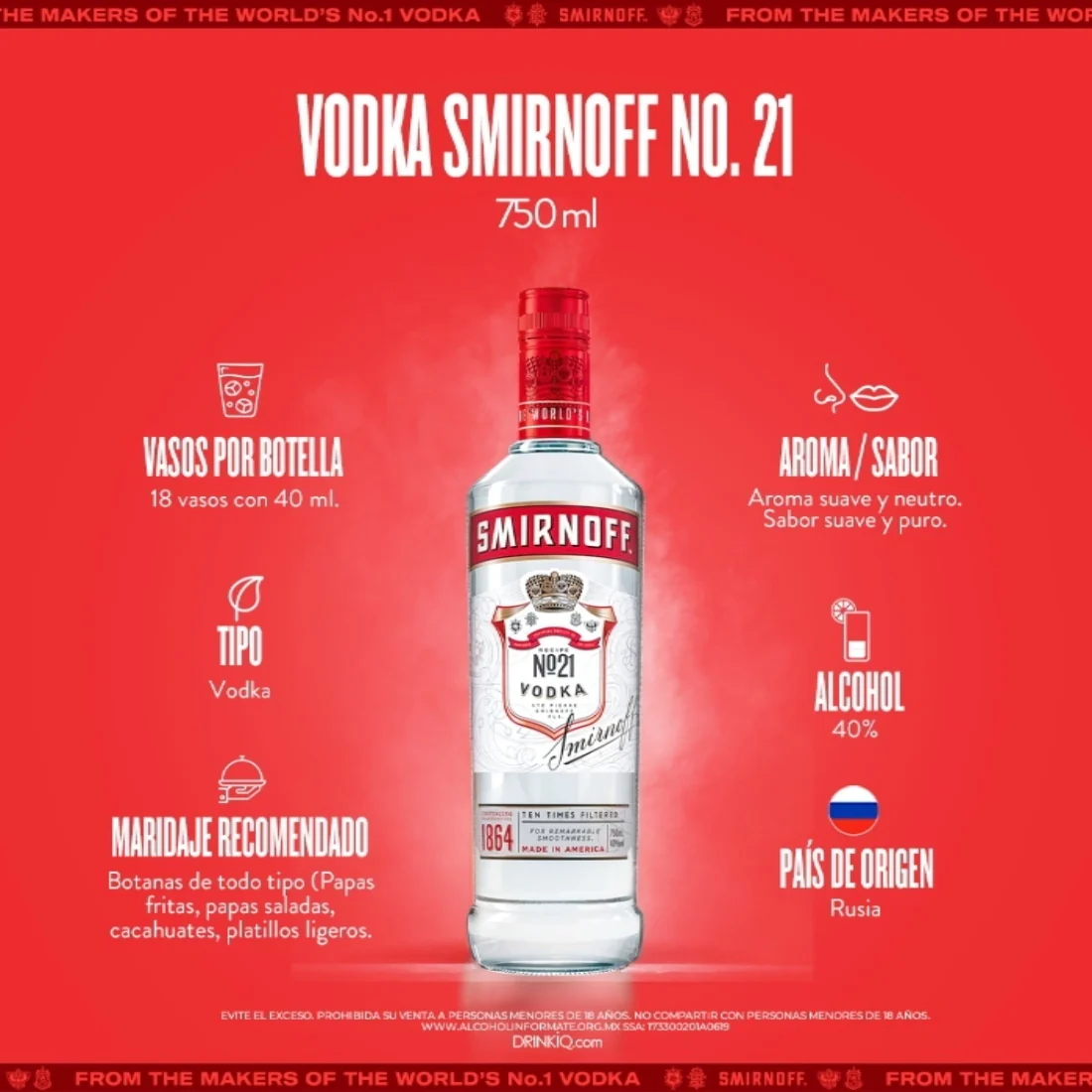 Vodka Smirnoff N°21 750 ml (OFERTA EXCLUSIVA EN LÍNEA) - Image 5