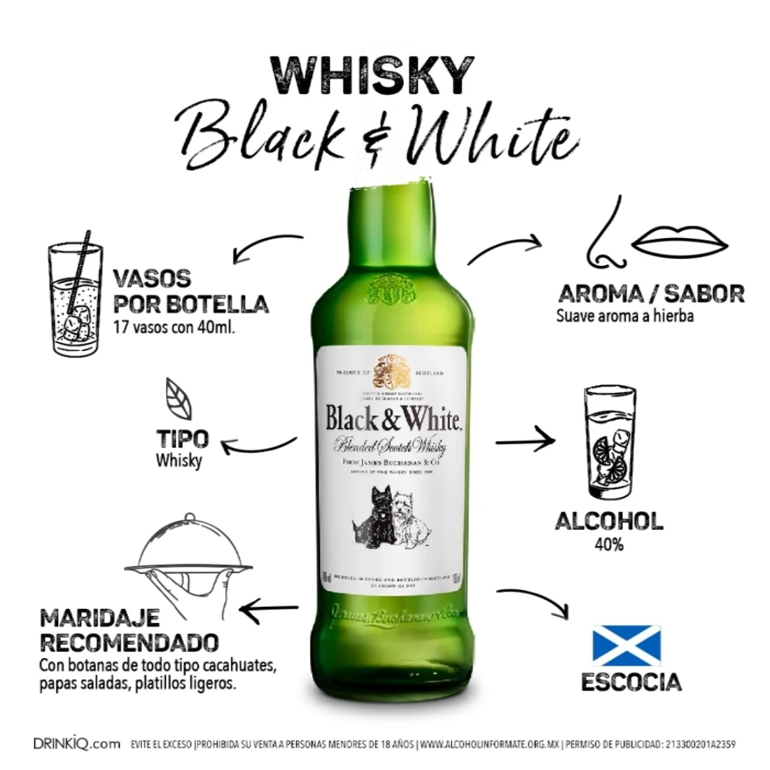 Whisky Black & White Original Blended Scotch 700 ml (OFERTA EXCLUSIVA EN LÍNEA) - Image 5