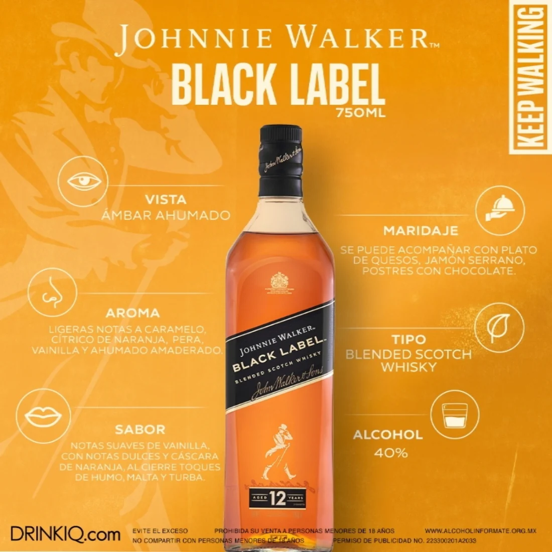 Whisky Johnnie Walker Black Label Blended Scotch 750 ml (OFERTA EXCLUSIVA EN LÍNEA) - Image 5