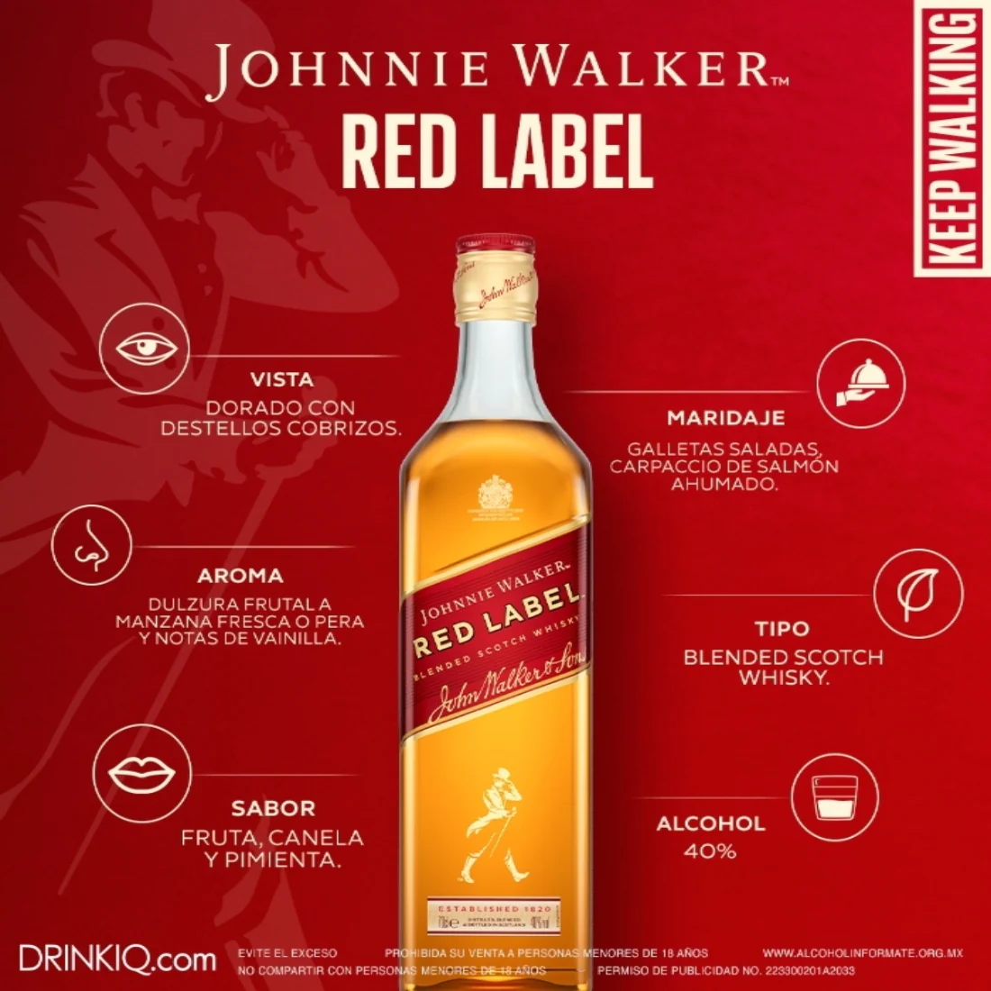 Whisky Johnnie Walker Red Label Blended Scotch 1 L (OFERTA EXCLUSIVA EN LÍNEA) - Image 5